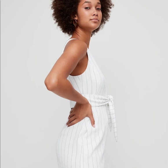 Aritzia Wilfred Stripe Écoulement Romper Size 8 - Picture 4 of 6